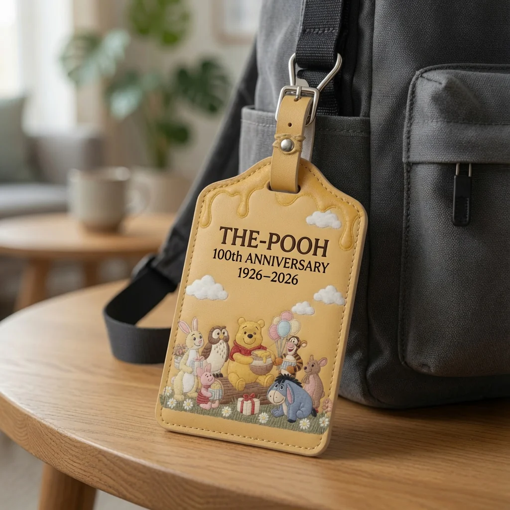 Honey Bear Celebrate 100 Years Of Friendship - Personalized Passport Holder & Luggage Tag Set - Vacation Gift for Travelers - DSNY - Image 5
