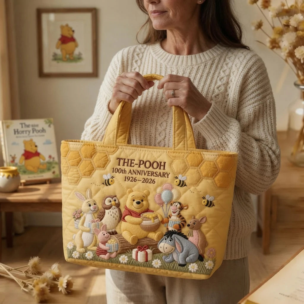 Honey Bear Celebrate 100 Years Of Friendship - Personalized Quilted Bag - Gift For Movie Fans - DSNY - Image 3