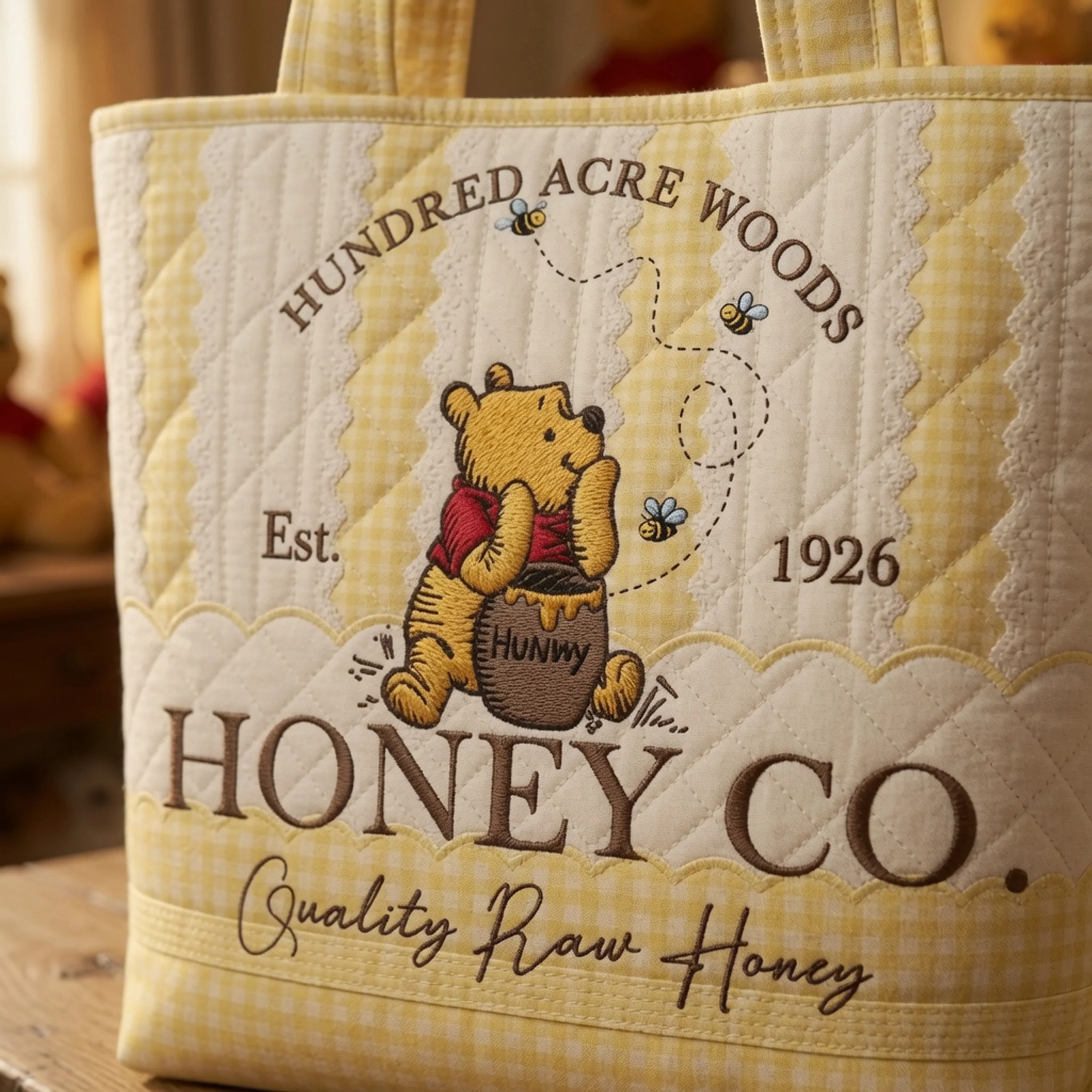 Honey Bear Celebrate 100 Years Of Friendship - Personalized Quilted Tote Bag - Gift For Her - DSNY HH01 - Image 4