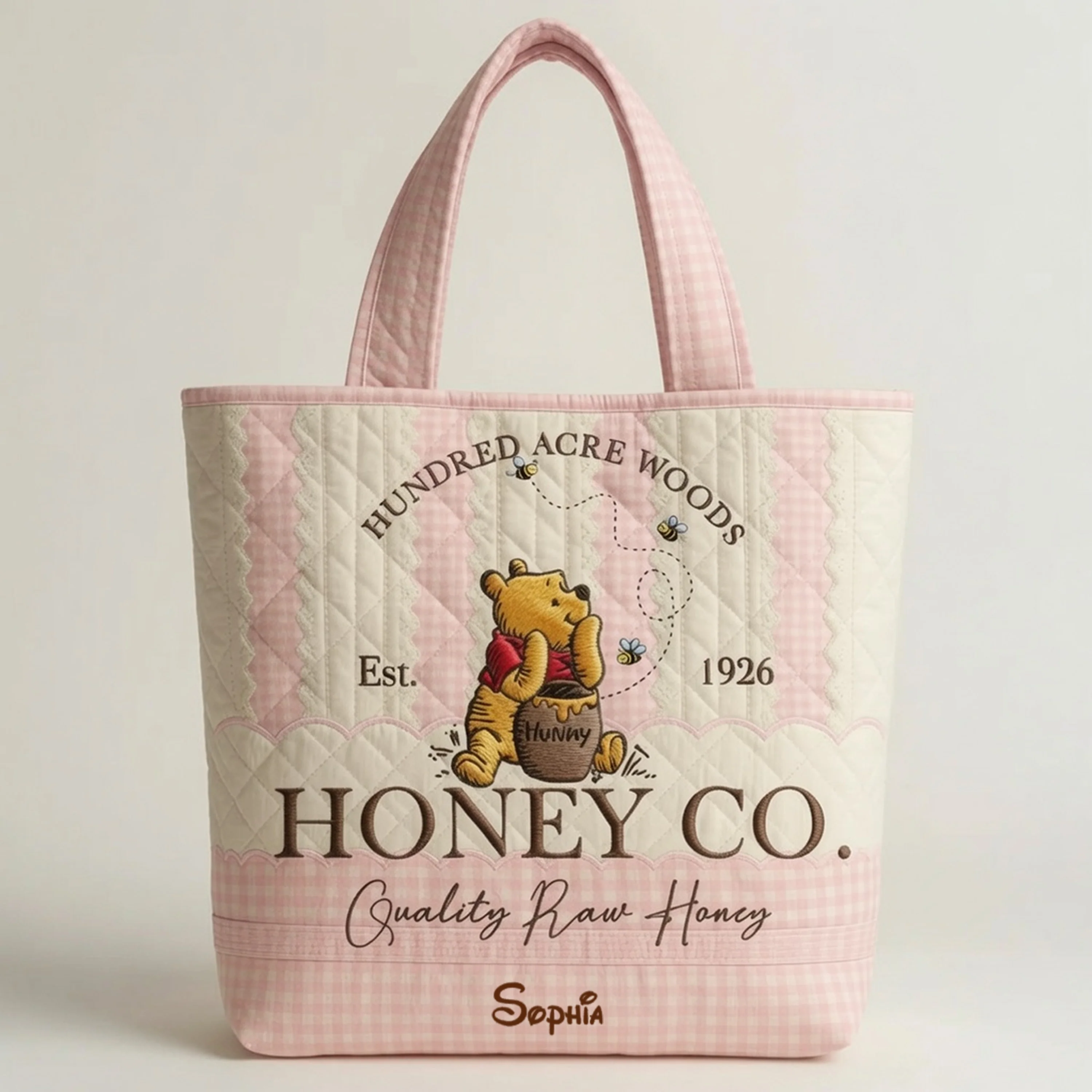 Honey Bear Celebrate 100 Years Of Friendship - Personalized Quilted Tote Bag - Gift For Her - DSNY HH01 - Image 7
