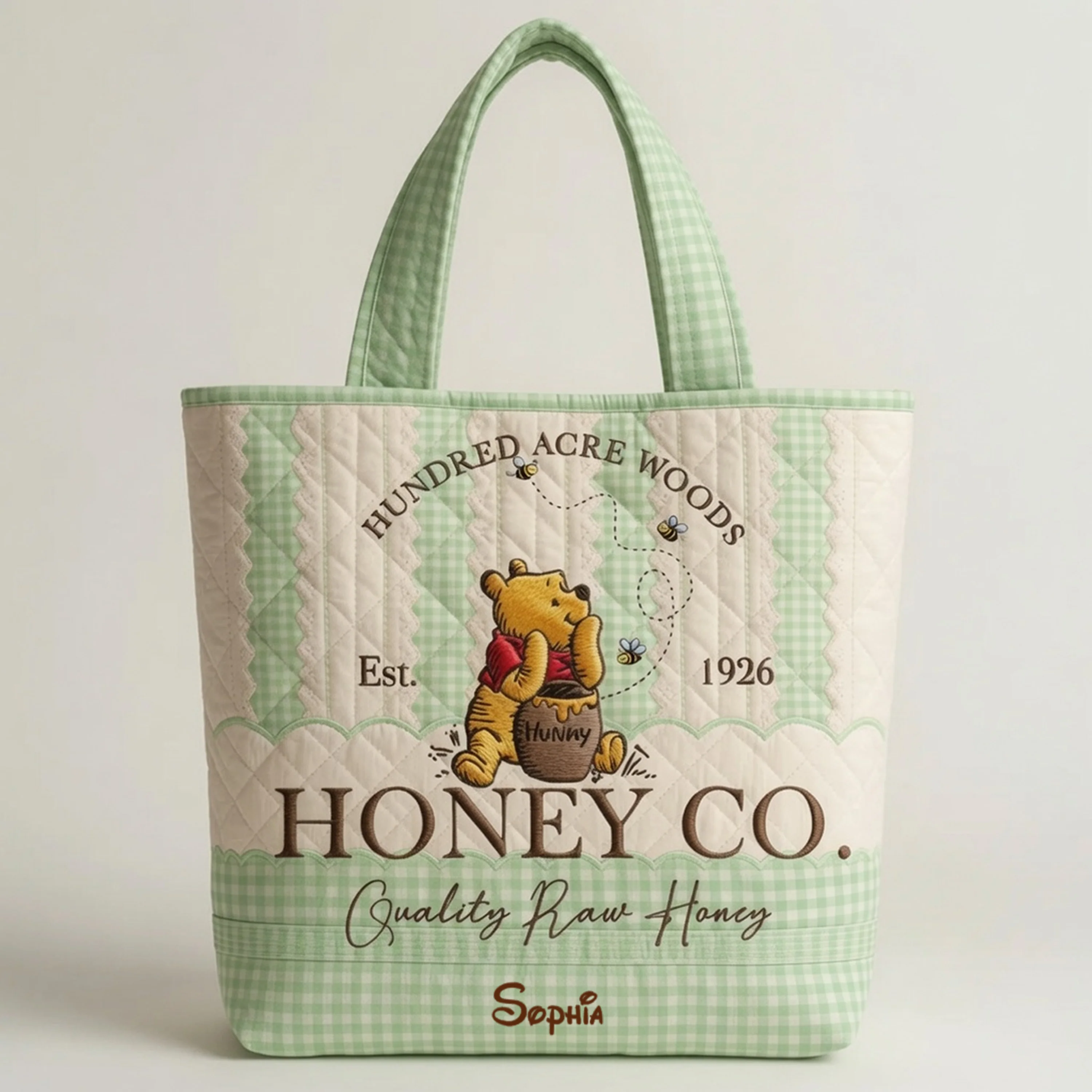 Honey Bear Celebrate 100 Years Of Friendship - Personalized Quilted Tote Bag - Gift For Her - DSNY HH01 - Image 9