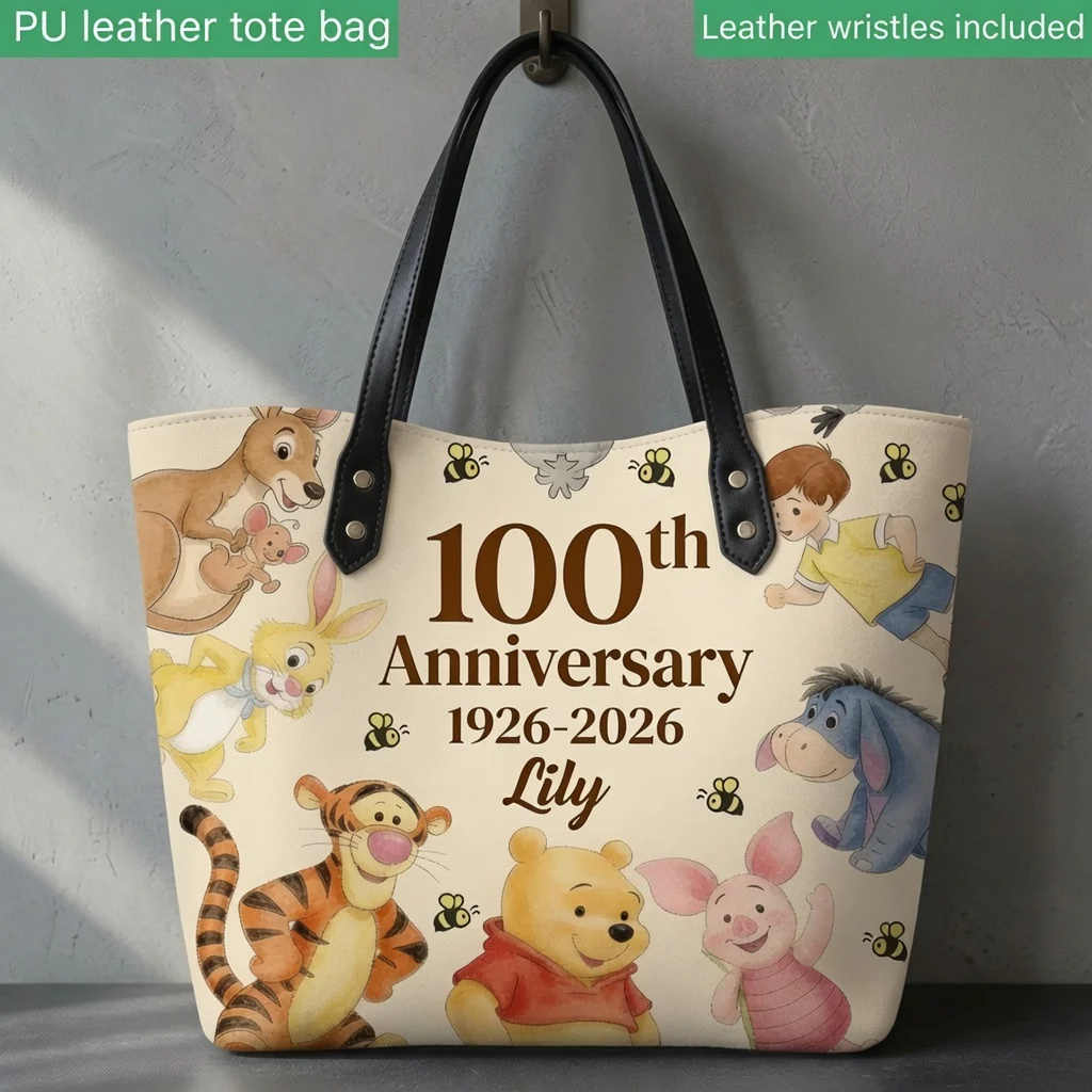 Honey Bear Celebrate 100 Years Of Friendship - Personalized Tote Bag - Gift For Movie Fans - DSNY - Image 2