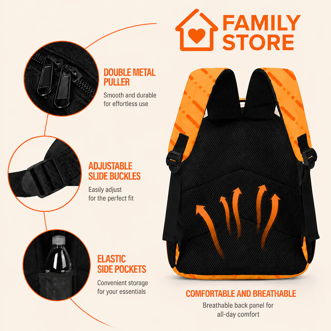 Honey Bear Friends - Personalized Backpack, Lunch Bag, Pencil Case & Water Bottle - Back To School Gifts - DSNY - Image 11