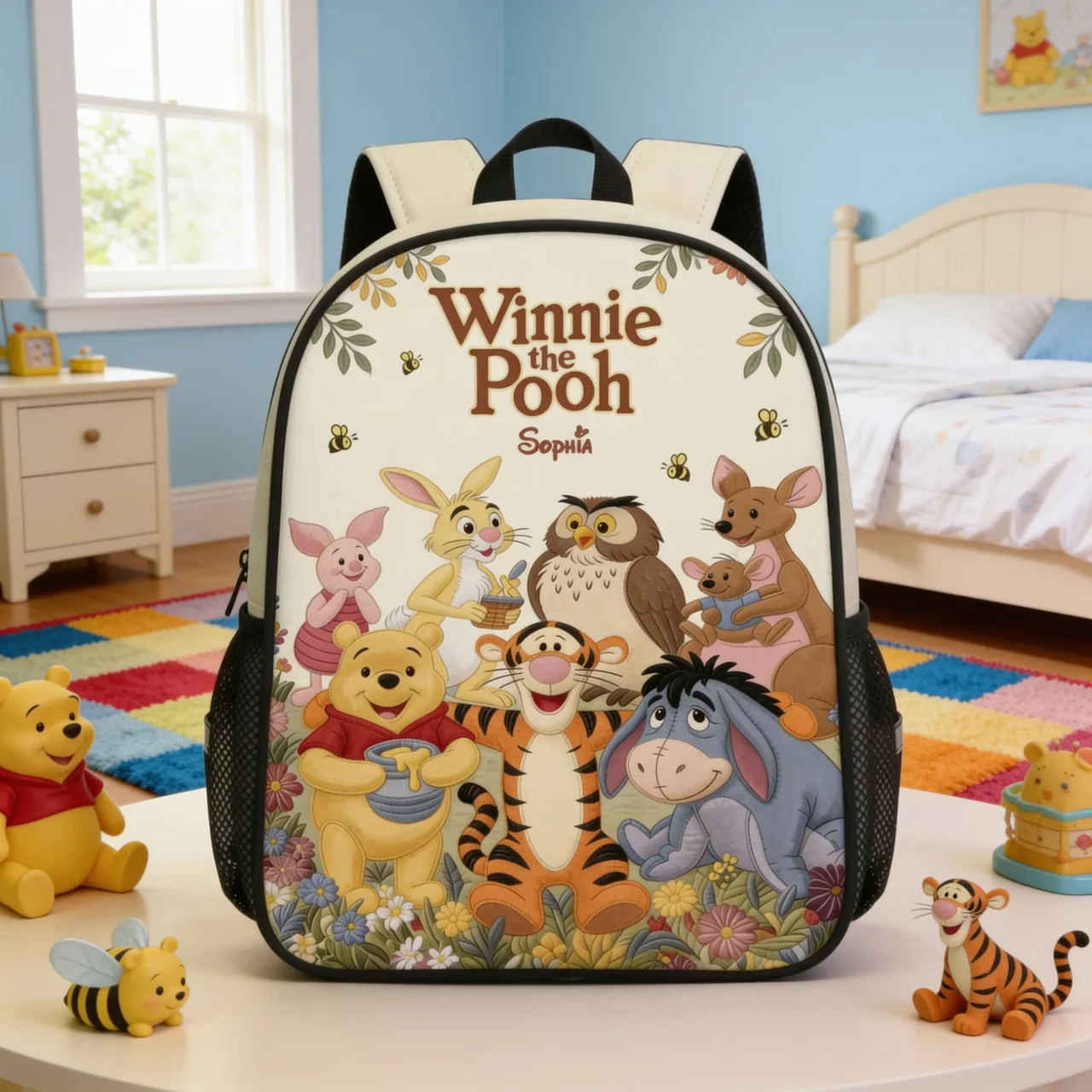 Honey Bear Friends - Personalized Backpack, Lunch Bag, Pencil Case & Water Bottle - Back To School Gifts - DSNY - Image 3