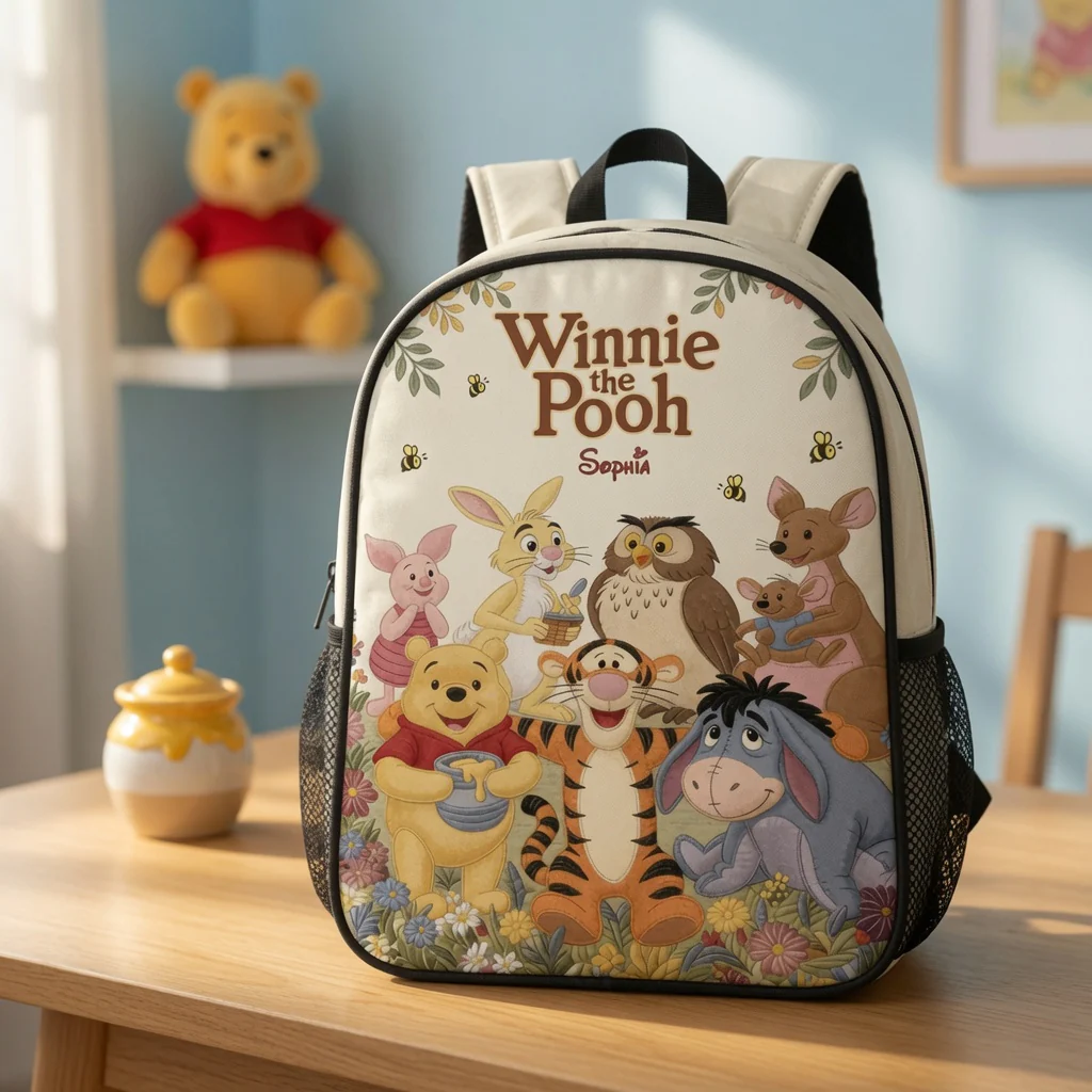 Honey Bear Friends - Personalized Backpack, Lunch Bag, Pencil Case & Water Bottle - Back To School Gifts - DSNY - Image 4