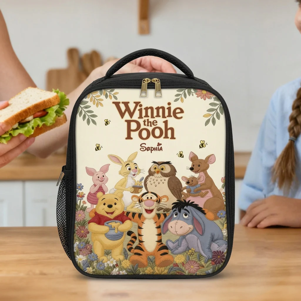 Honey Bear Friends - Personalized Backpack, Lunch Bag, Pencil Case & Water Bottle - Back To School Gifts - DSNY - Image 5