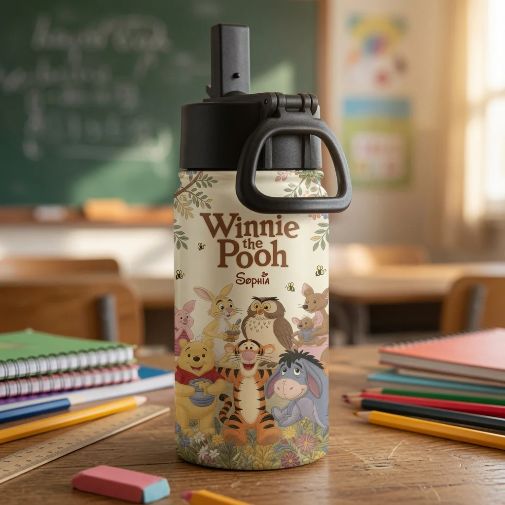 Honey Bear Friends - Personalized Backpack, Lunch Bag, Pencil Case & Water Bottle - Back To School Gifts - DSNY - Image 6