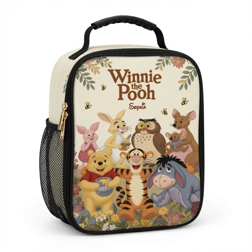 Honey Bear Friends - Personalized Backpack, Lunch Bag, Pencil Case & Water Bottle - Back To School Gifts - DSNY - Image 8