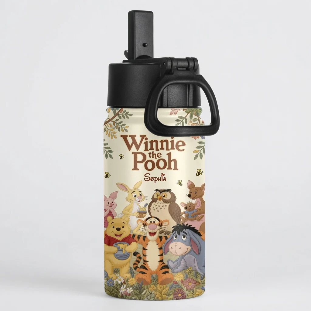 Honey Bear Friends - Personalized Backpack, Lunch Bag, Pencil Case & Water Bottle - Back To School Gifts - DSNY - Image 9