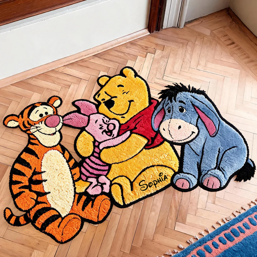 DSNY Honey Bear Friends - Personalized Custom Shaped Doormat - Gift For Movie Fans NL122 - Image 3
