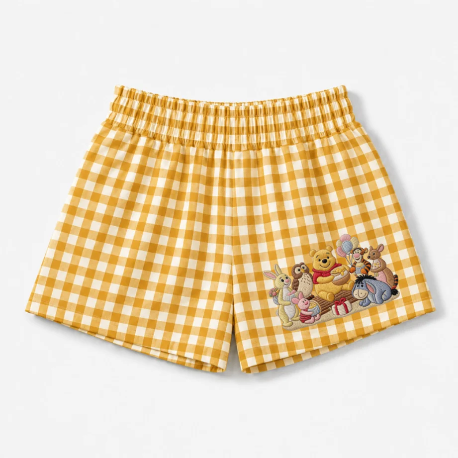 Honey Bear Friends - Personalized Embroidery Gingham Short - Gift For Her, Movie Fans - DSNY - Image 5