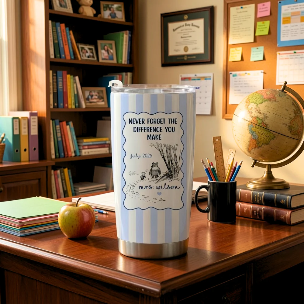 Honey Bear Never Forget Difference You Make - Personalized Tumbler - Thank You Gifts For Teacher - DSNY - Image 3