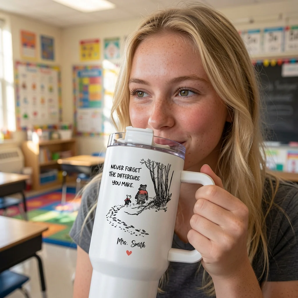 Honey Bear Never Forget the Difference You Make - Personalized Tumbler - Appreciation Gift For Teacher - DSNY HH01 - Image 4