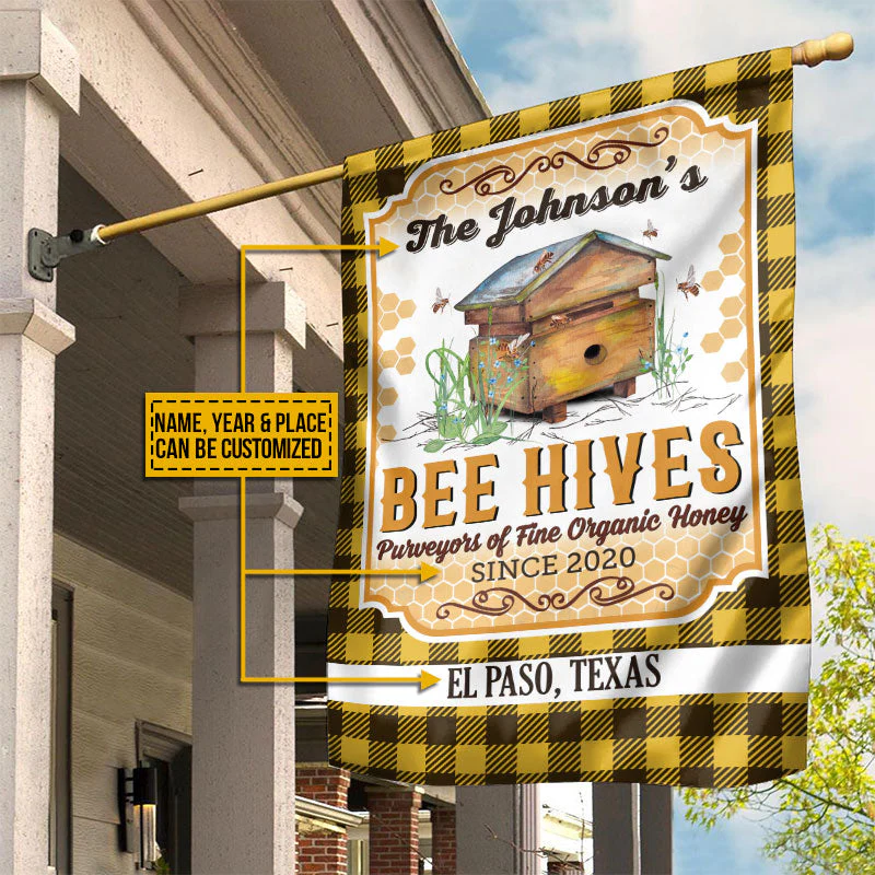 Honey Bee Bee Hives - Personalized Flag NA94