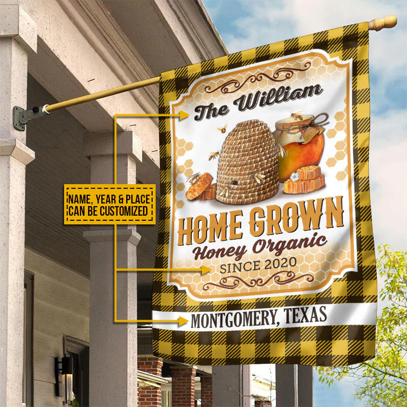 Honey Bee Farm Honey Organic - Personalized Flag NA94