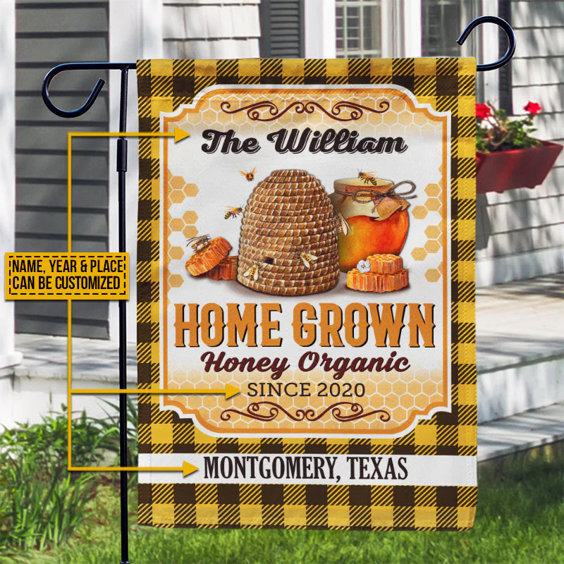Honey Bee Farm Honey Organic - Personalized Flag NA94 - Image 2