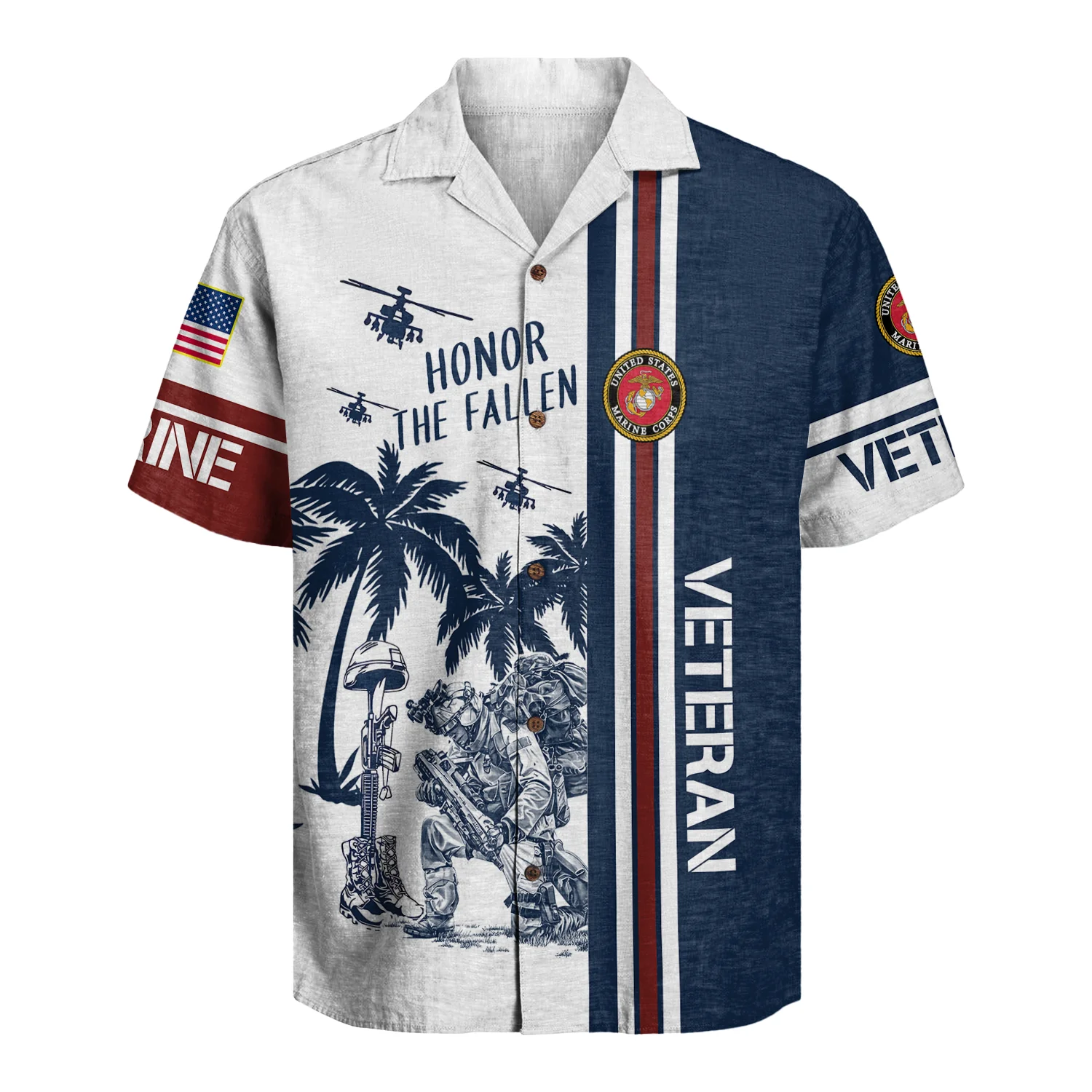 Honor The Fallen Military Tribute - Hawaiian Shirt - Patriotic Gift For Veterans | HN02 - Image 2