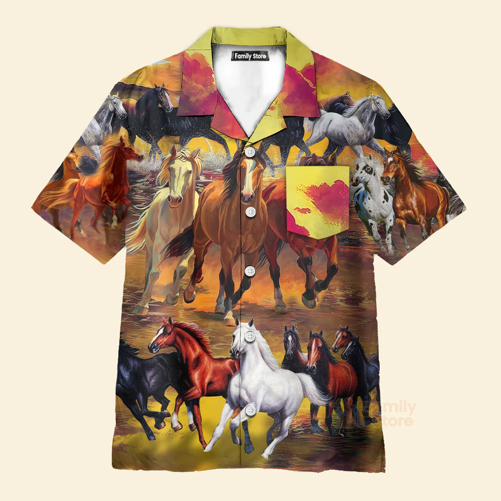 Horse Run Run - Hawaiian Shirt - Image 2
