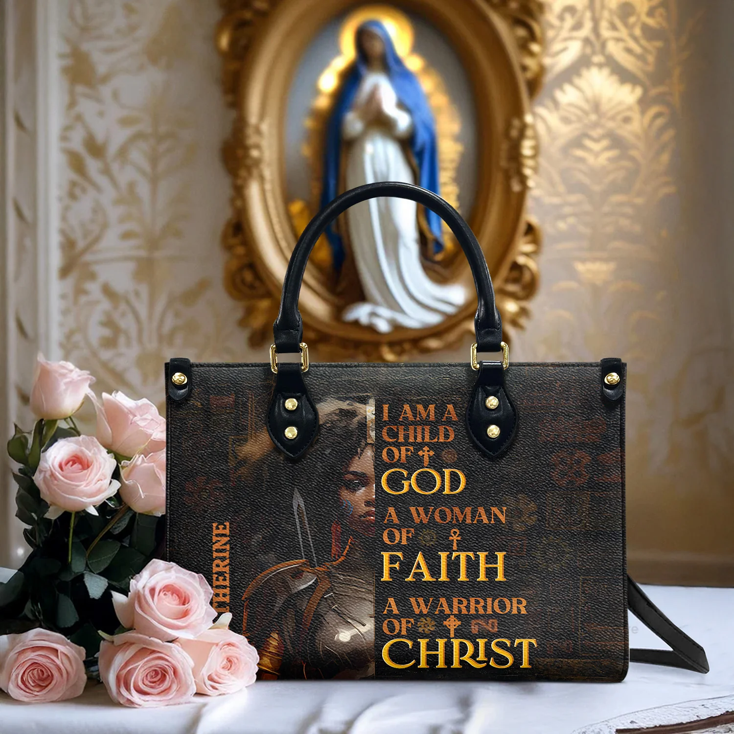 I Am A Child Of God - Awesome Personalized Leather Handbag - AT4081203 - Image 2