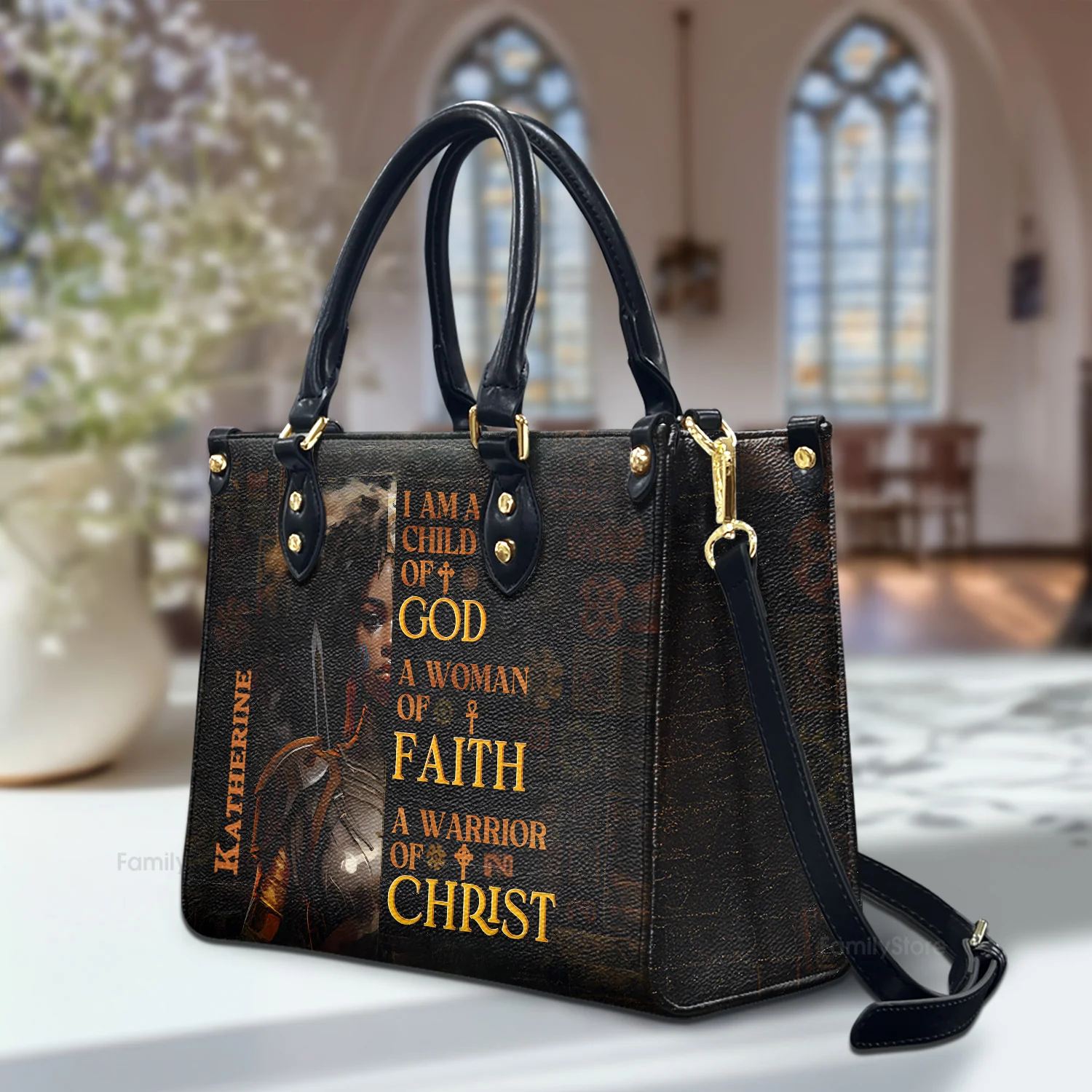 I Am A Child Of God - Awesome Personalized Leather Handbag - AT4081203 - Image 3
