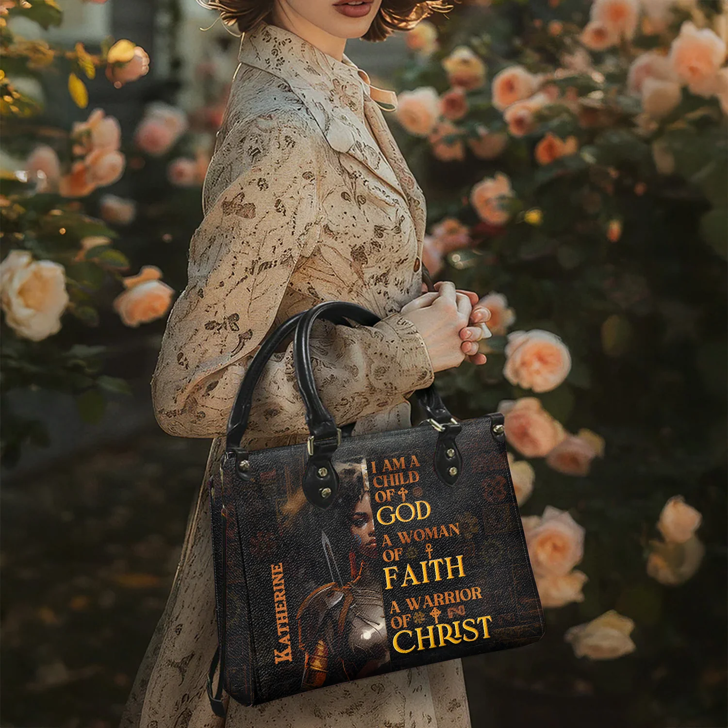 I Am A Child Of God - Awesome Personalized Leather Handbag - AT4081203 - Image 4