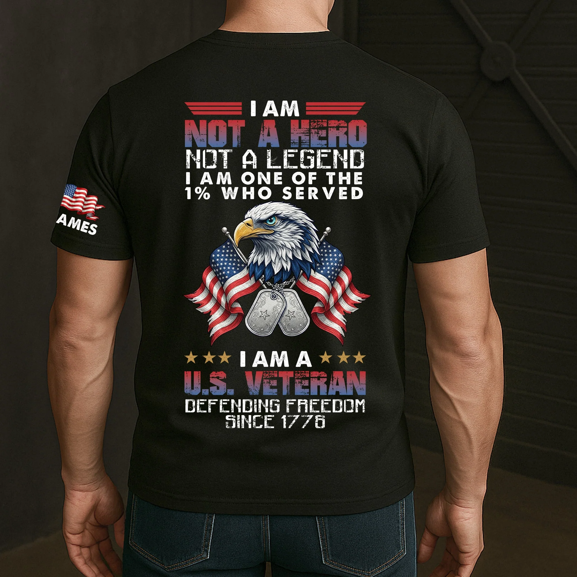 I Am A U.S. Veteran Defending Freedom Since 1776 - Personalized Shirt - Gift For Patriotic Family - Image 3
