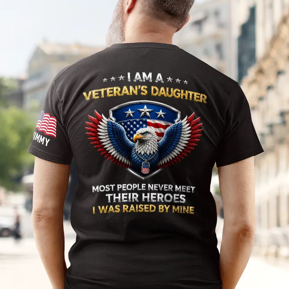 I Am A Veteran's Son Daughter - Personalized Shirt - Patriotic Gift For Family - Image 3