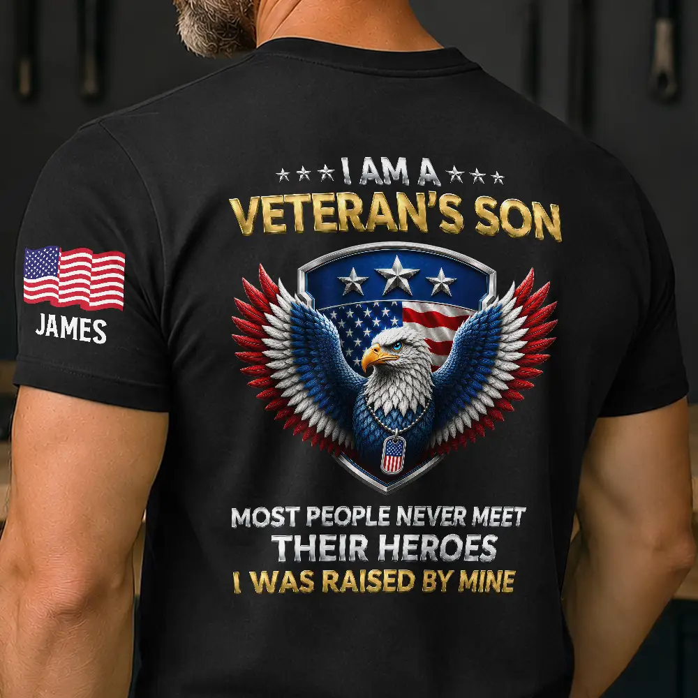 I Am A Veteran's Son Daughter - Personalized Shirt - Patriotic Gift For Family - Image 4