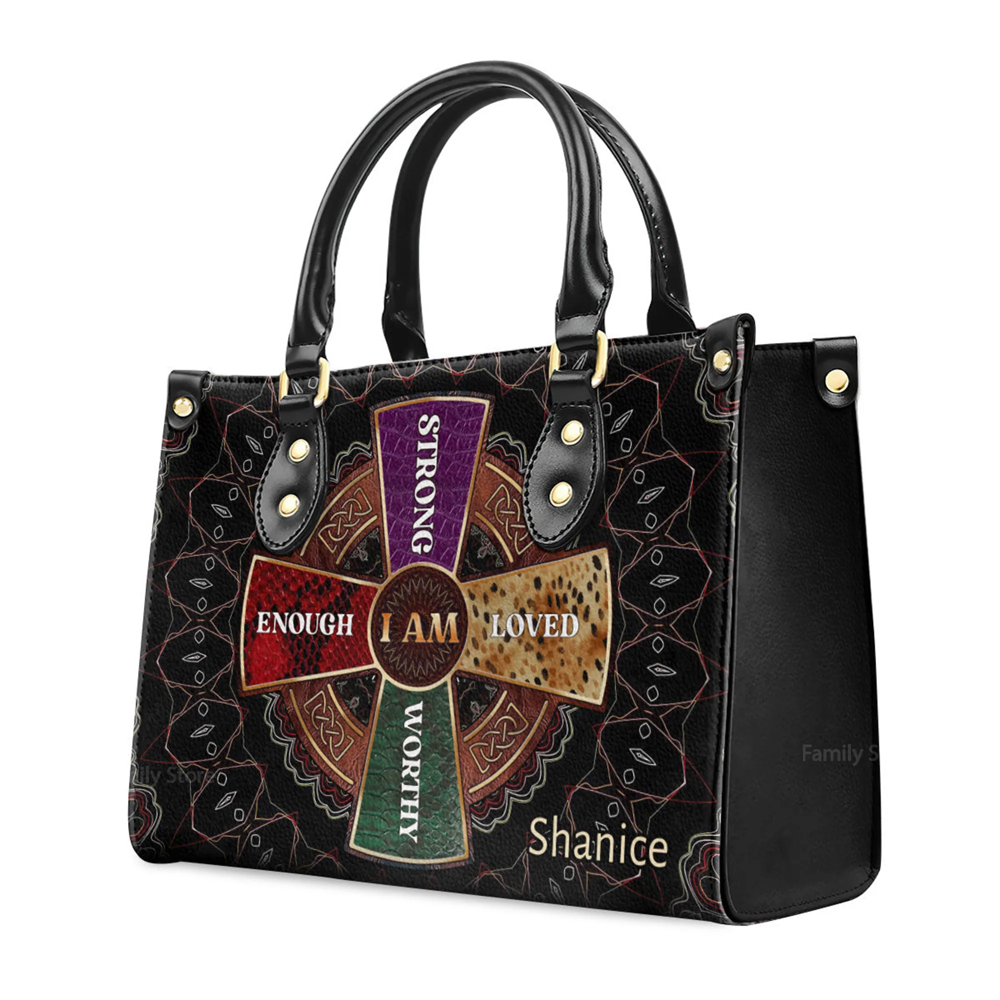 I Am - Beautiful Personalized Leather Handbag - AT4081206 - Image 3