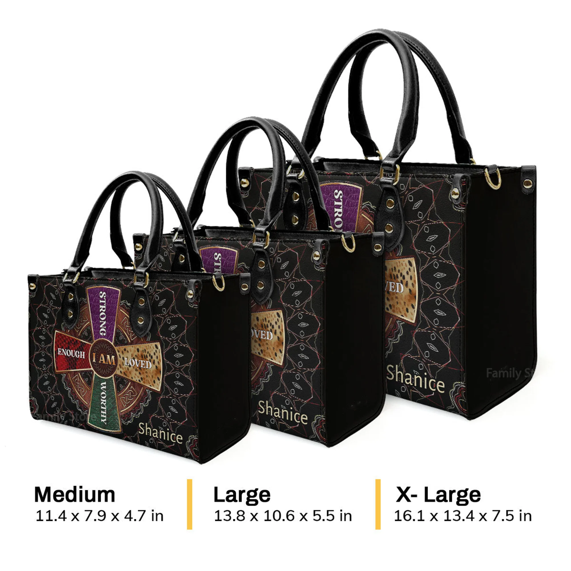I Am - Beautiful Personalized Leather Handbag - AT4081206 - Image 4