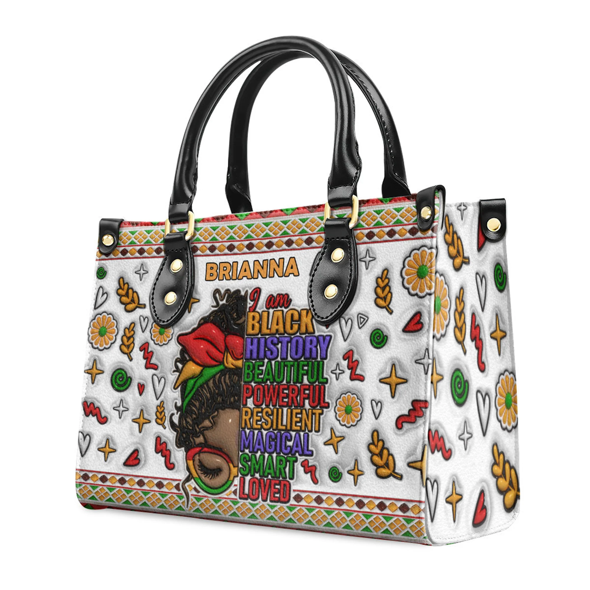 I Am Black - Unique Personalized Leather Handbag - AT4080813 - Image 3