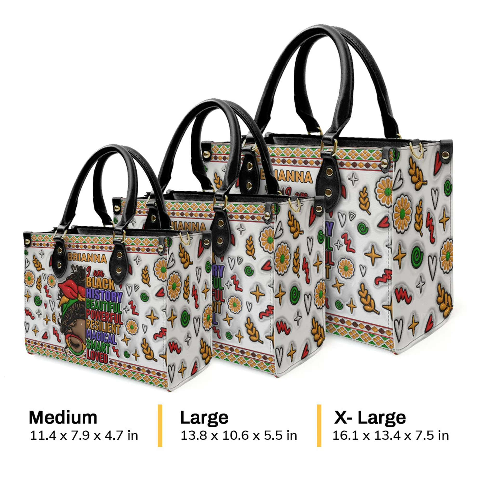 I Am Black - Unique Personalized Leather Handbag - AT4080813 - Image 4