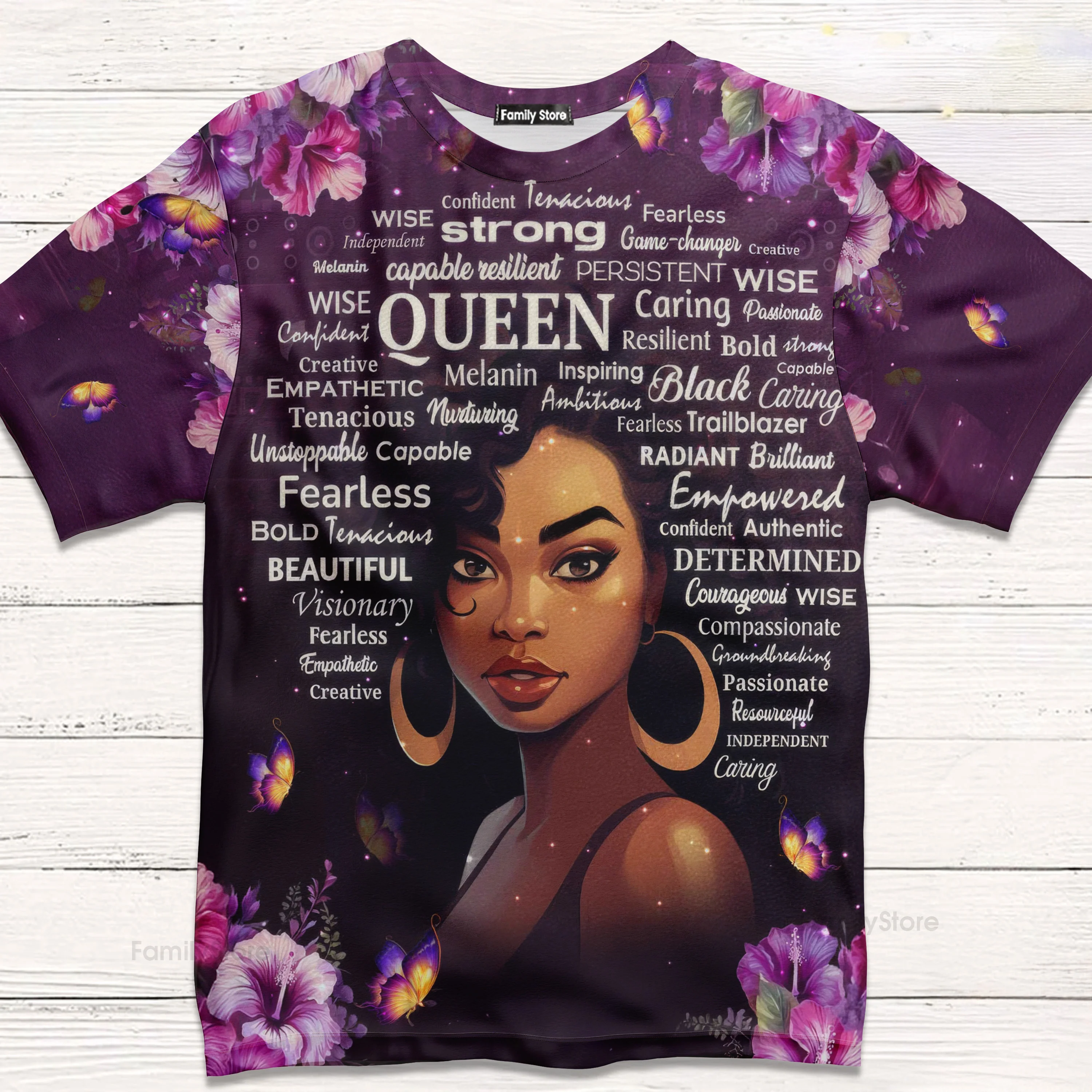 I Am Black Woman Affirmations - Personalized All Over Printed Tshirt - Birthday Gift For Black Woman, Mother, Friend, Sister | PT - Image 2