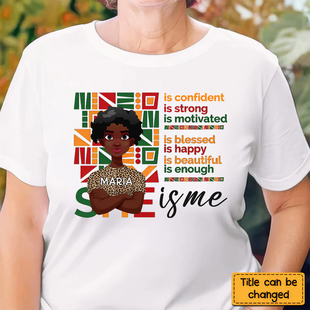 I am Black Woman Affirmations - Personalized T-shirt - Juneteenth, Birthday Gift For Black Woman, Mother, Friend, Sister | CL50 - Image 2