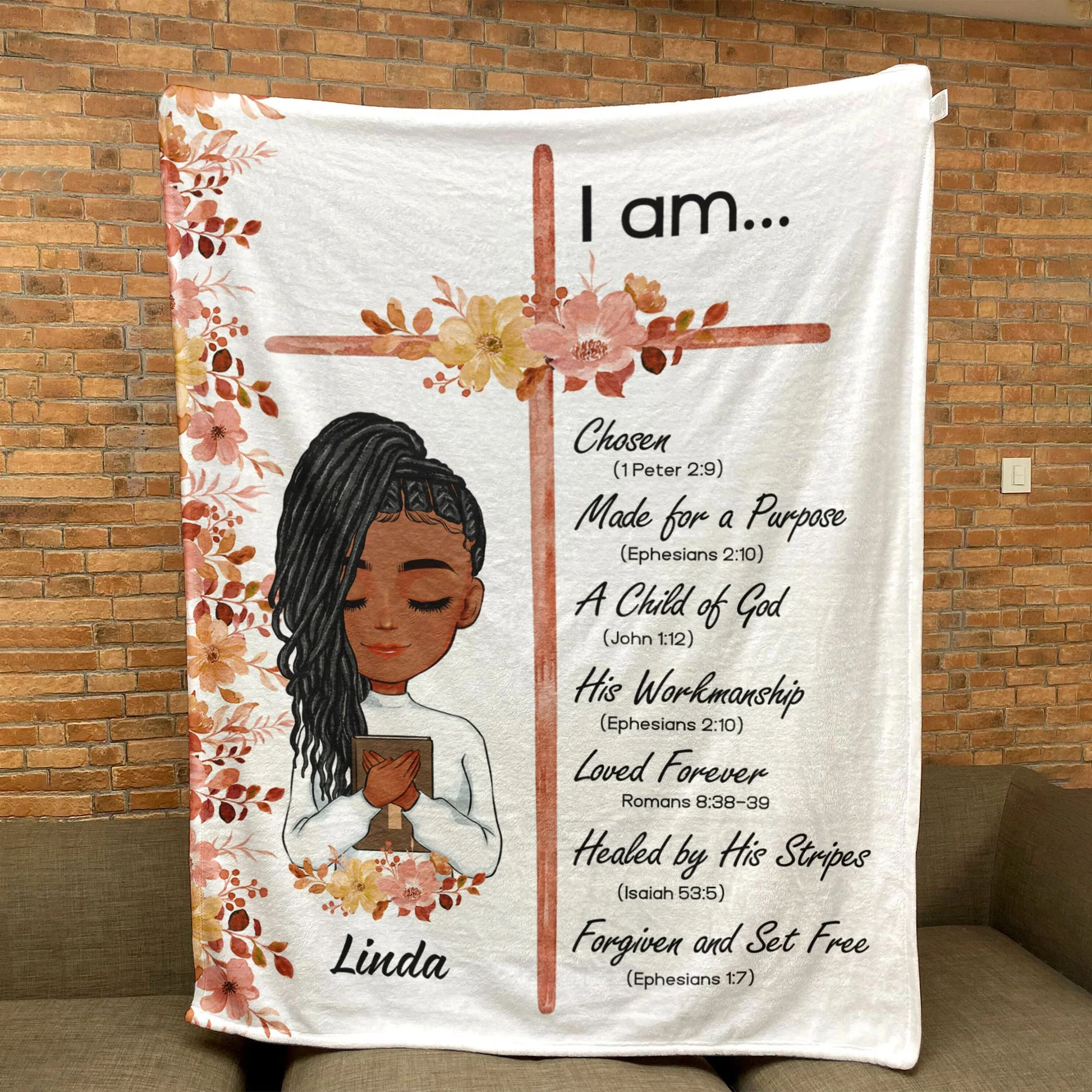 I Am Chosen Bible Verse - Personalized Blanket - Gift For Black Women | CLGOD05 HD95
