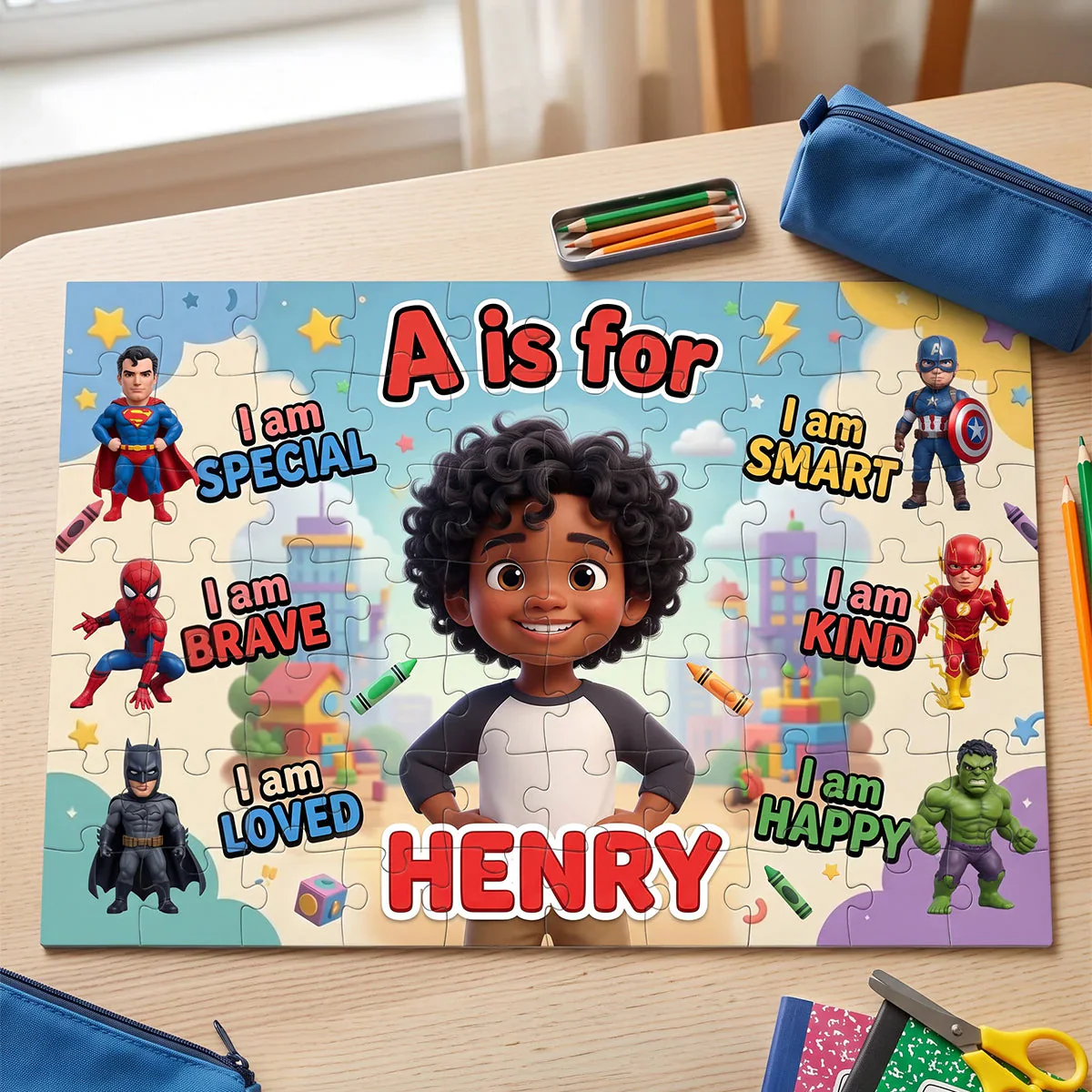 I Am Special With My Hero - Personalized Custom Photo Puzzle - Gift For Kids - Image 2