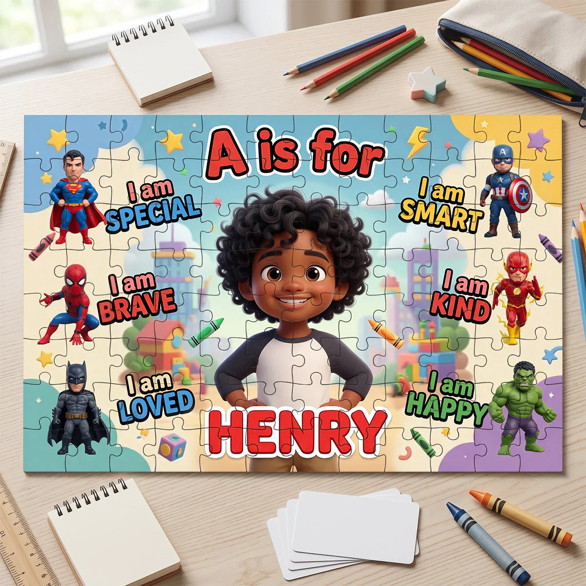 I Am Special With My Hero - Personalized Custom Photo Puzzle - Gift For Kids - Image 3