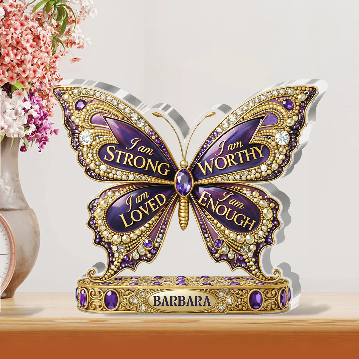 I Am Strong - Personalized Custom Shaped Acrylic Plaque - Gift For Her - Image 2