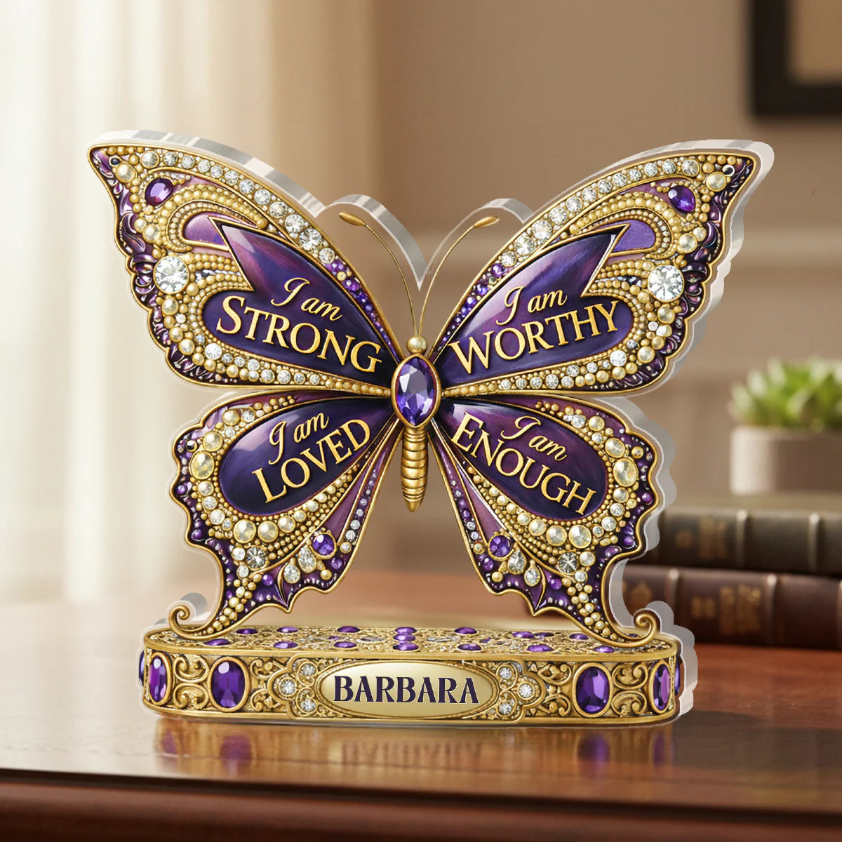 I Am Strong - Personalized Custom Shaped Acrylic Plaque - Gift For Her - Image 4