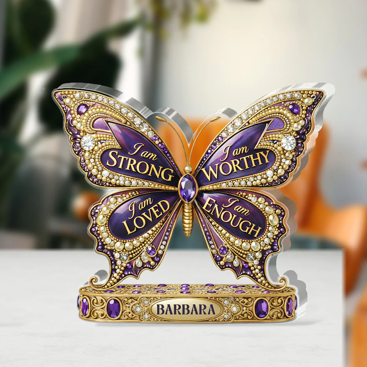 I Am Strong - Personalized Custom Shaped Acrylic Plaque - Gift For Her - Image 6