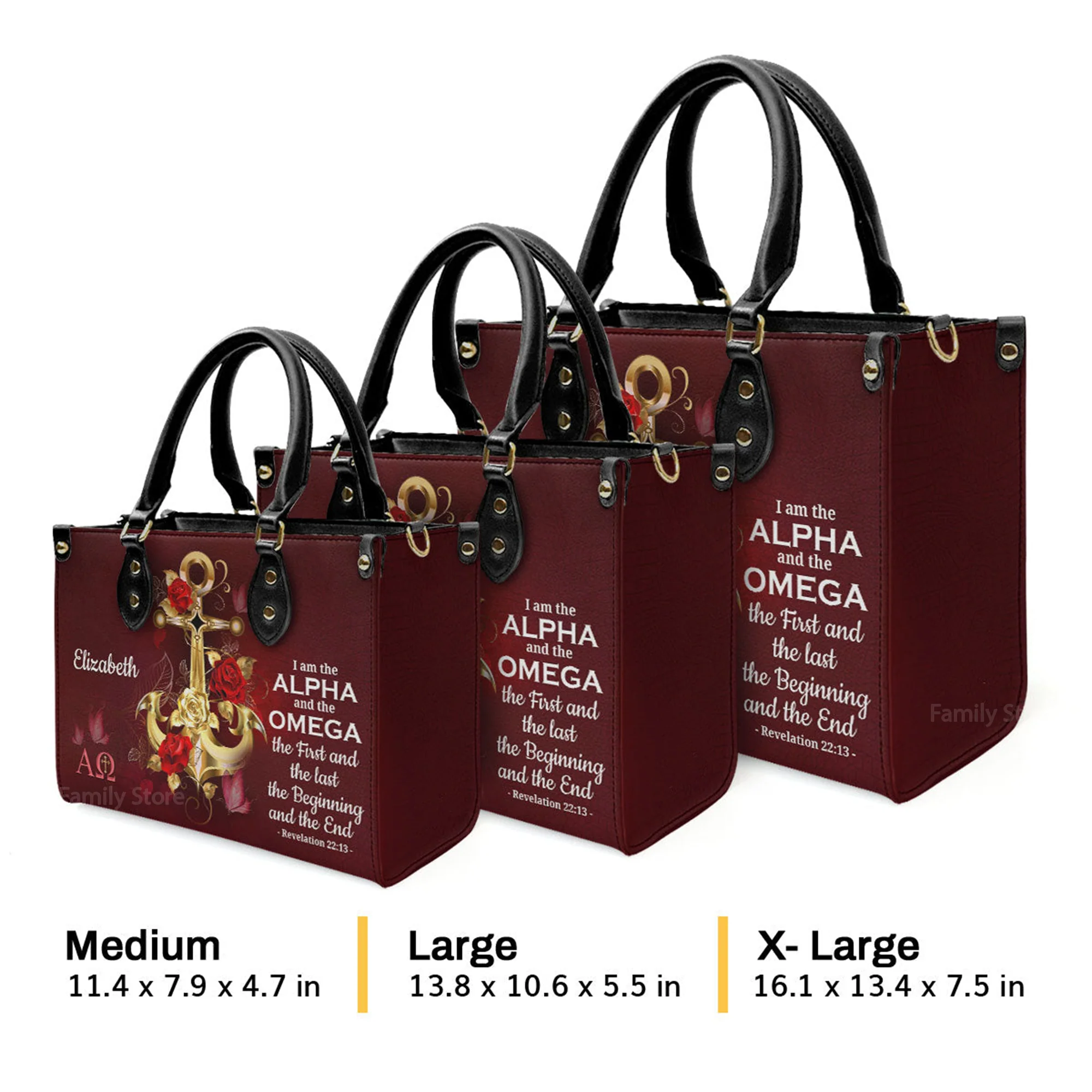 I Am The Alpha And The Omega - Unique Personalized Leather Handbag - AT4080817 - Image 4