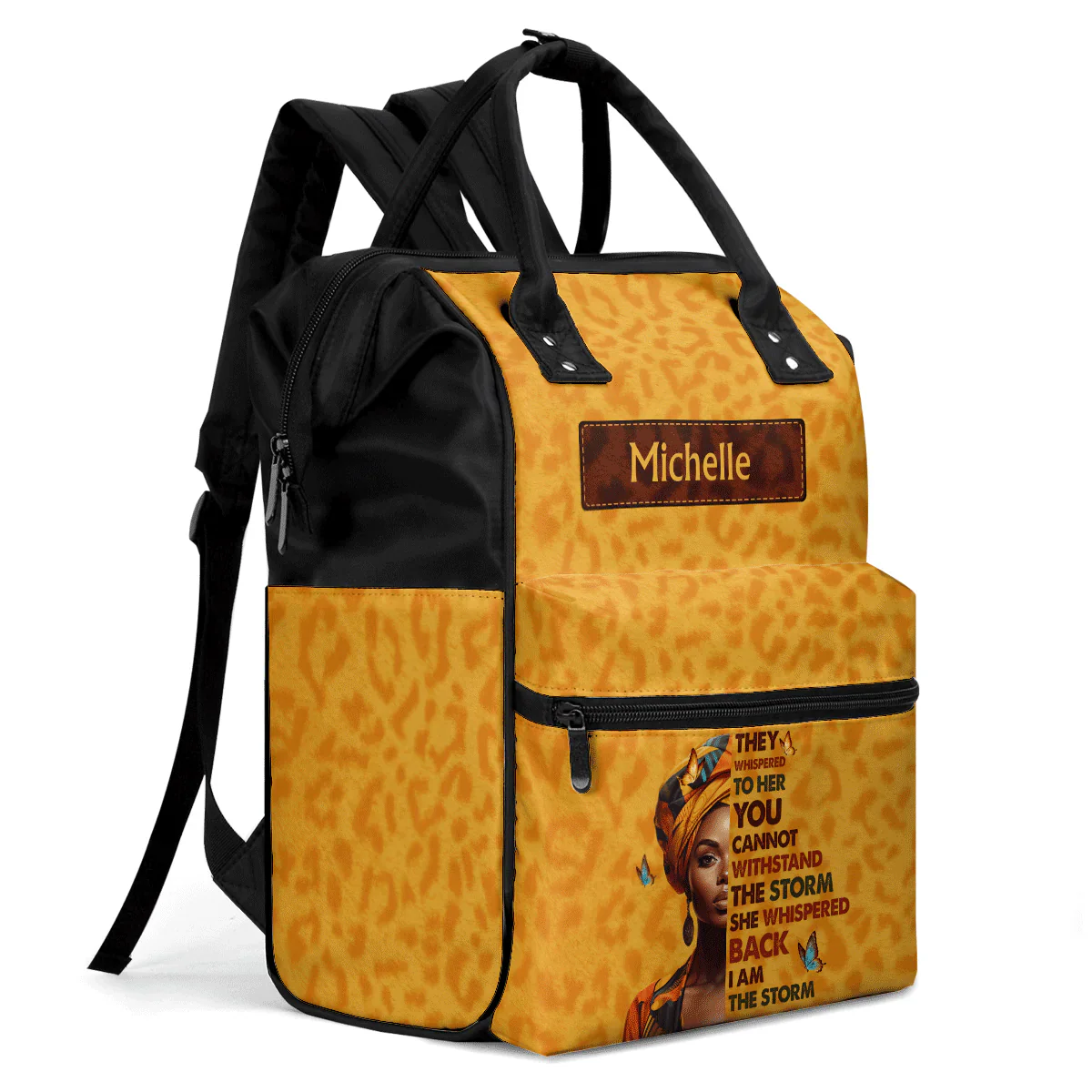 I Am the Storm Black Queen - Personalized Duckbilled Backpack - Gift for Black Women - Image 2