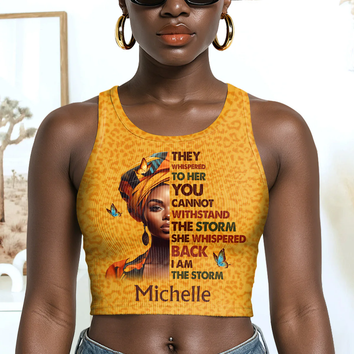 I Am The Storm - Personalized Leggings & Crop Tank Top HN02 - Image 2