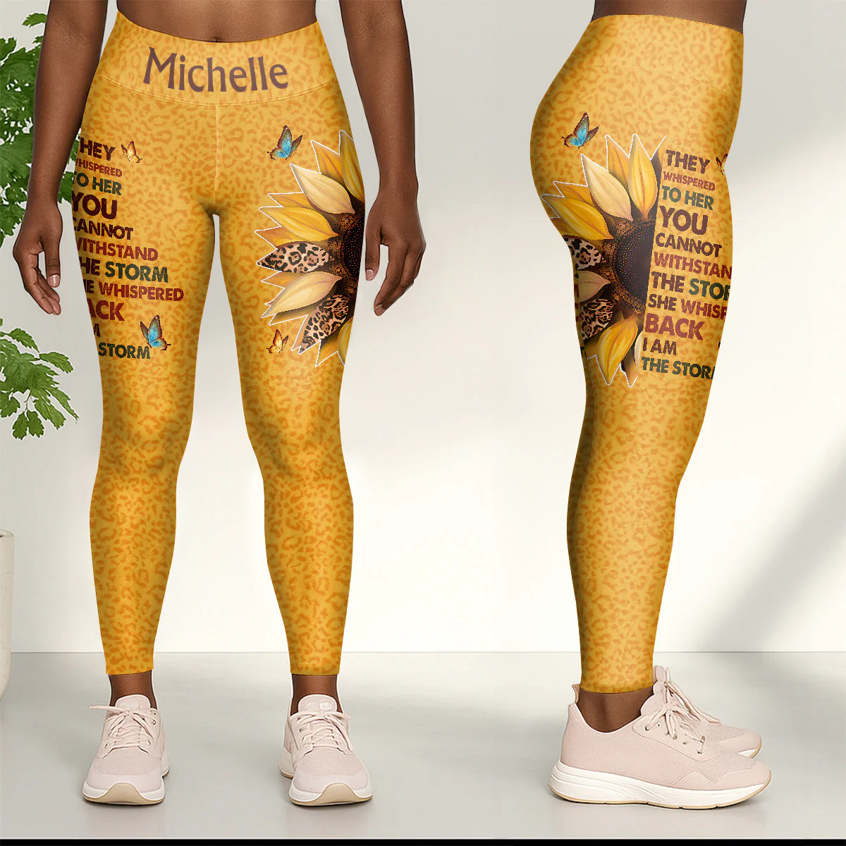 I Am The Storm - Personalized Leggings & Crop Tank Top HN02 - Image 4