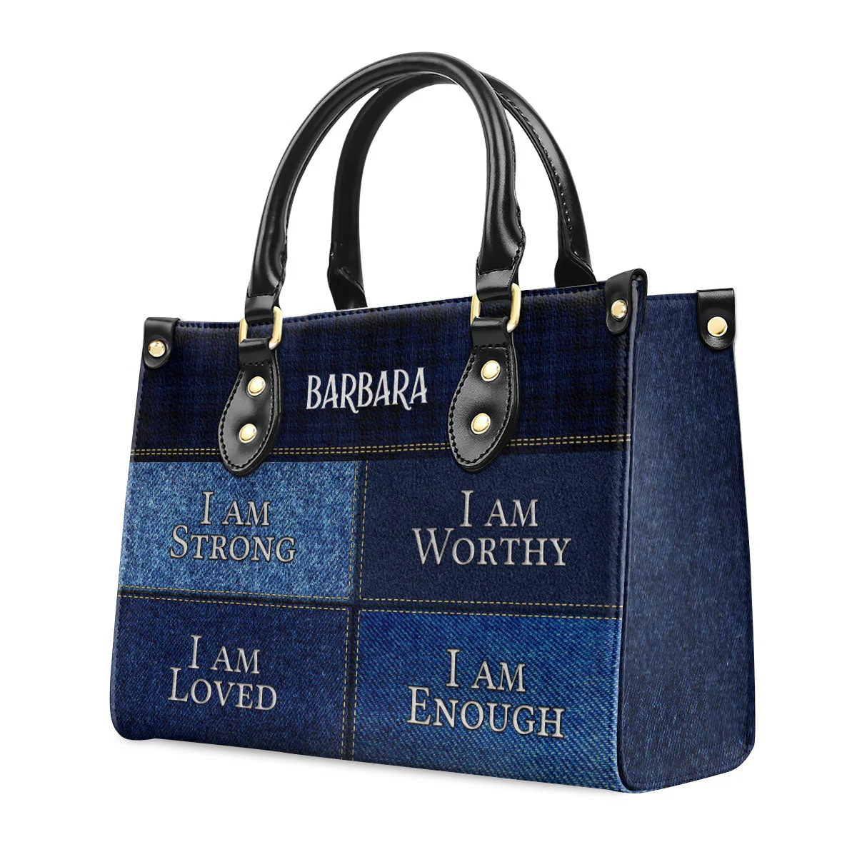 I Am Worthy - Thoughtful Gift For Christians - Personalized Leather Handbag With Handle - AT4080913 - Image 3