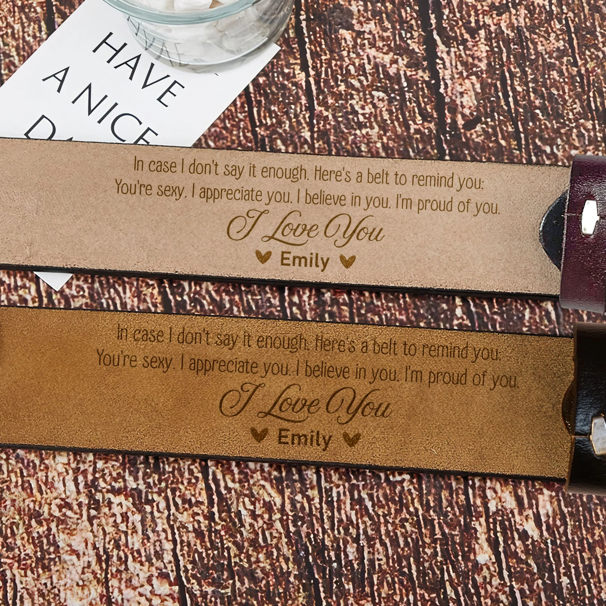 I Appreciate You And I'm Proud Of You - Gift For Husband, Boyfriend - Personalized Engraved Lether Belt - Image 3