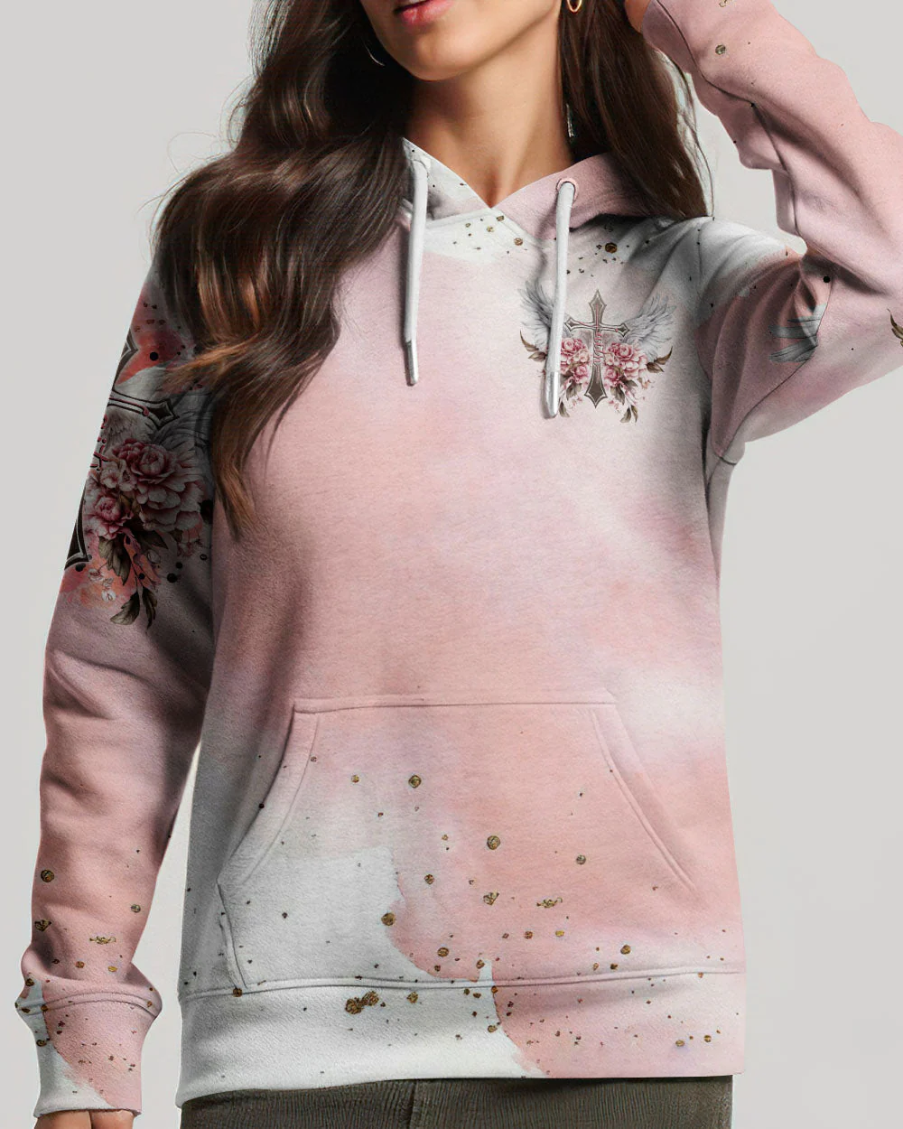 I Believe There Are Angels Among Us Floral Wings Women's All Over Print Shirt - 2508234 - Image 11