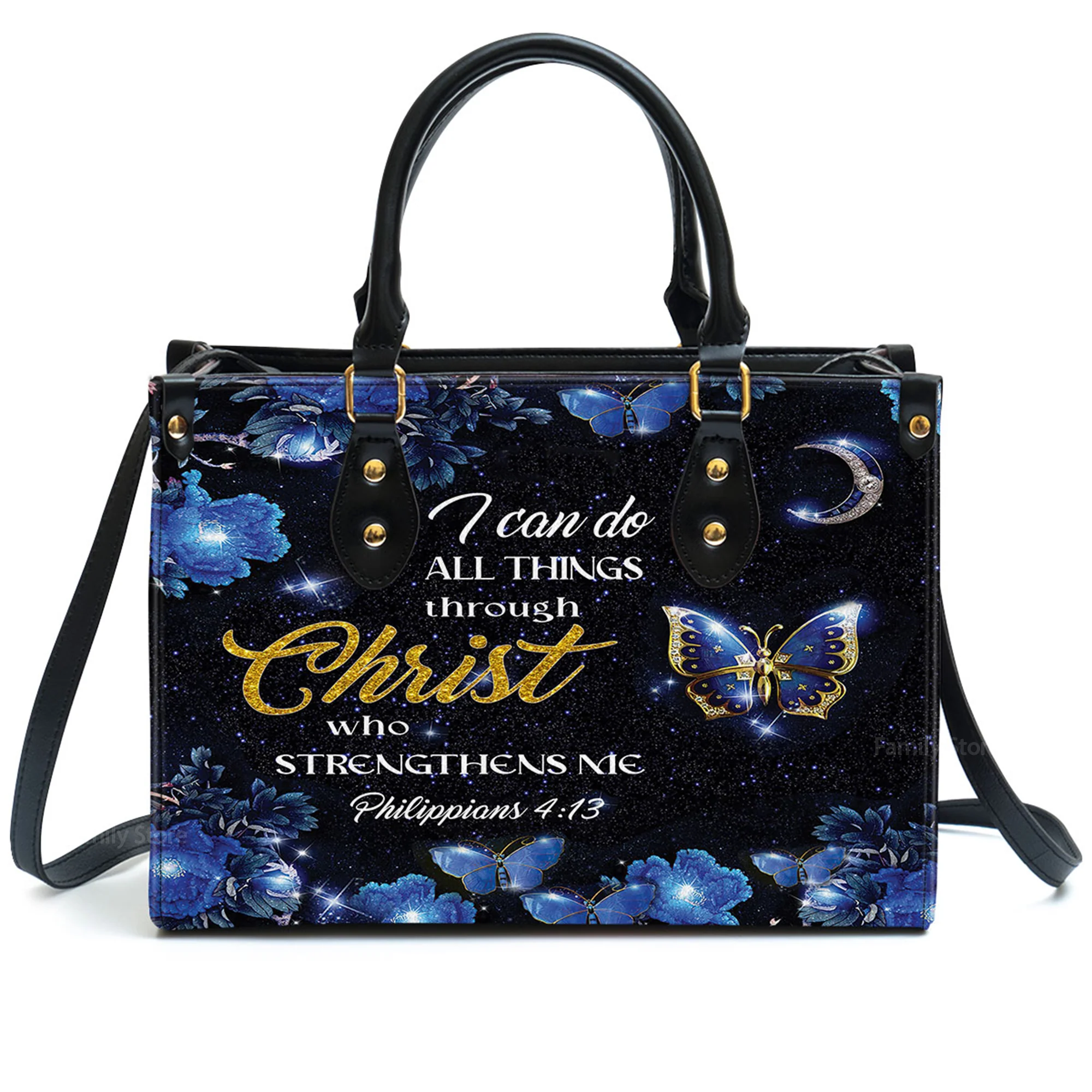 I Can Do All Things Through Christ - Thoughtful Gift For Christians - Personalized Leather Handbag With Handle - AT4080820 - Image 2