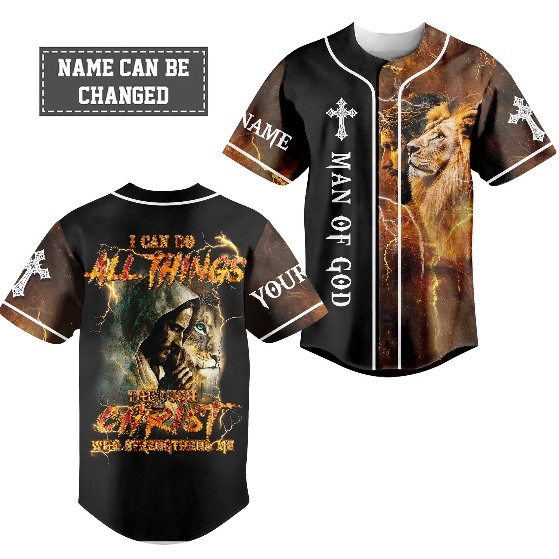 I Can Do All Things Through Christ Who Strengthens Me Custom Name Baseball Jersey - Christant Gift For Him