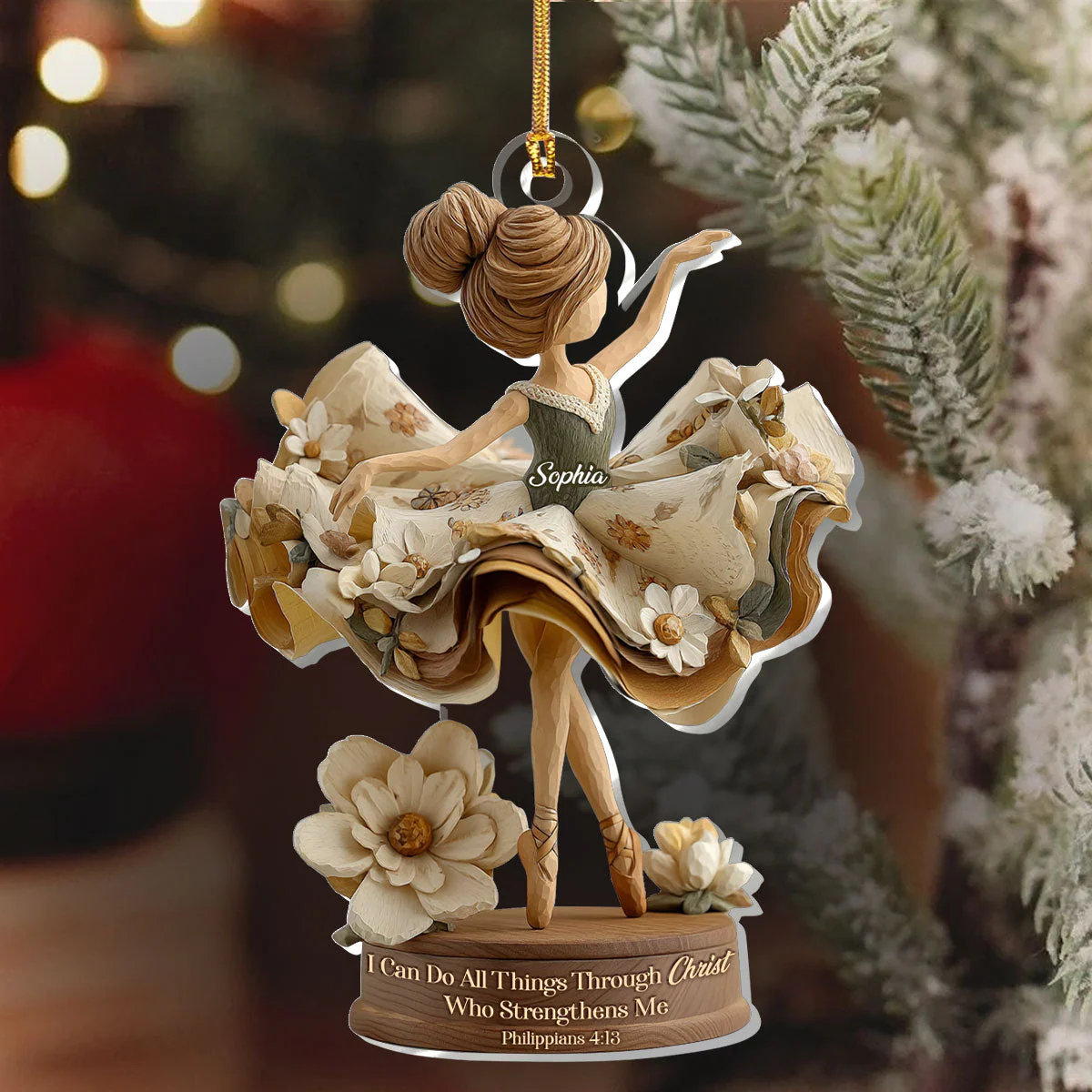 I Can Do All Things Through Christ Who Strengthens Me - Personalized 1-Layer Acrylic Ornament HL128 - Image 6